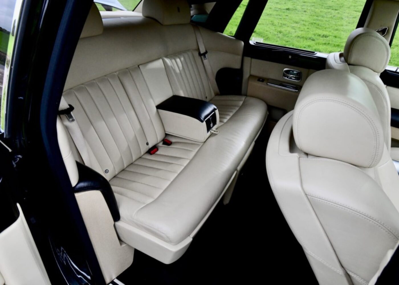 Black Rolls Royce Phantom wedding car interior